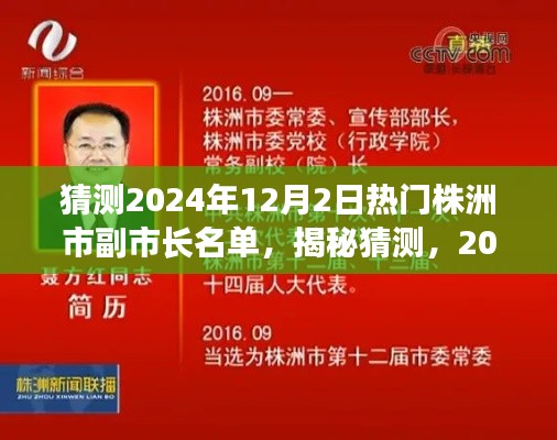 揭秘预测,株洲市未来副市长热门名单,闪耀政坛新星展望于2024年12月2日揭晓!