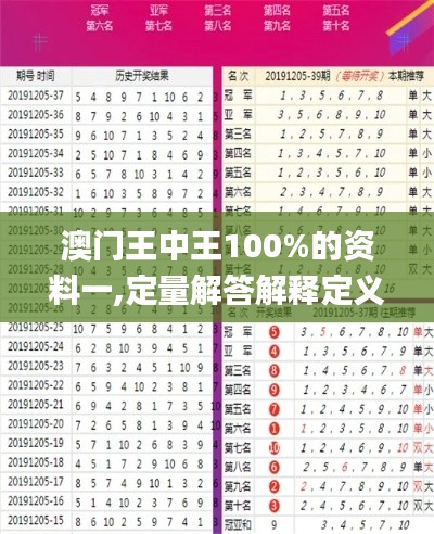 澳门王中王100%的资料一,定量解答解释定义_户外版11.553