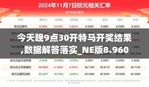 今天晚9点30开特马开奖结果,数据解答落实_NE版8.960