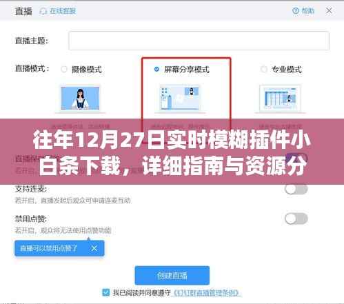 往年12月27日实时模糊插件小白条下载指南及资源分享
