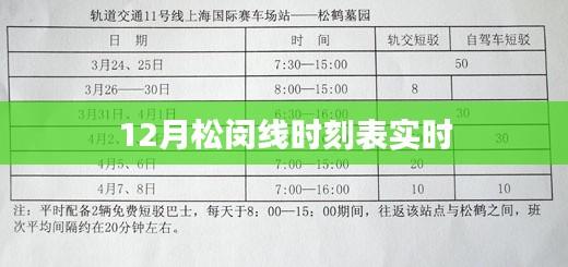 松闵线时刻表实时更新通知