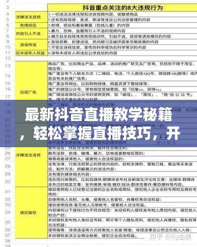 最新抖音直播教学秘籍,轻松掌握直播技巧,开启网红之路